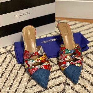 Aquazzura Mondaine Floral Print Mule